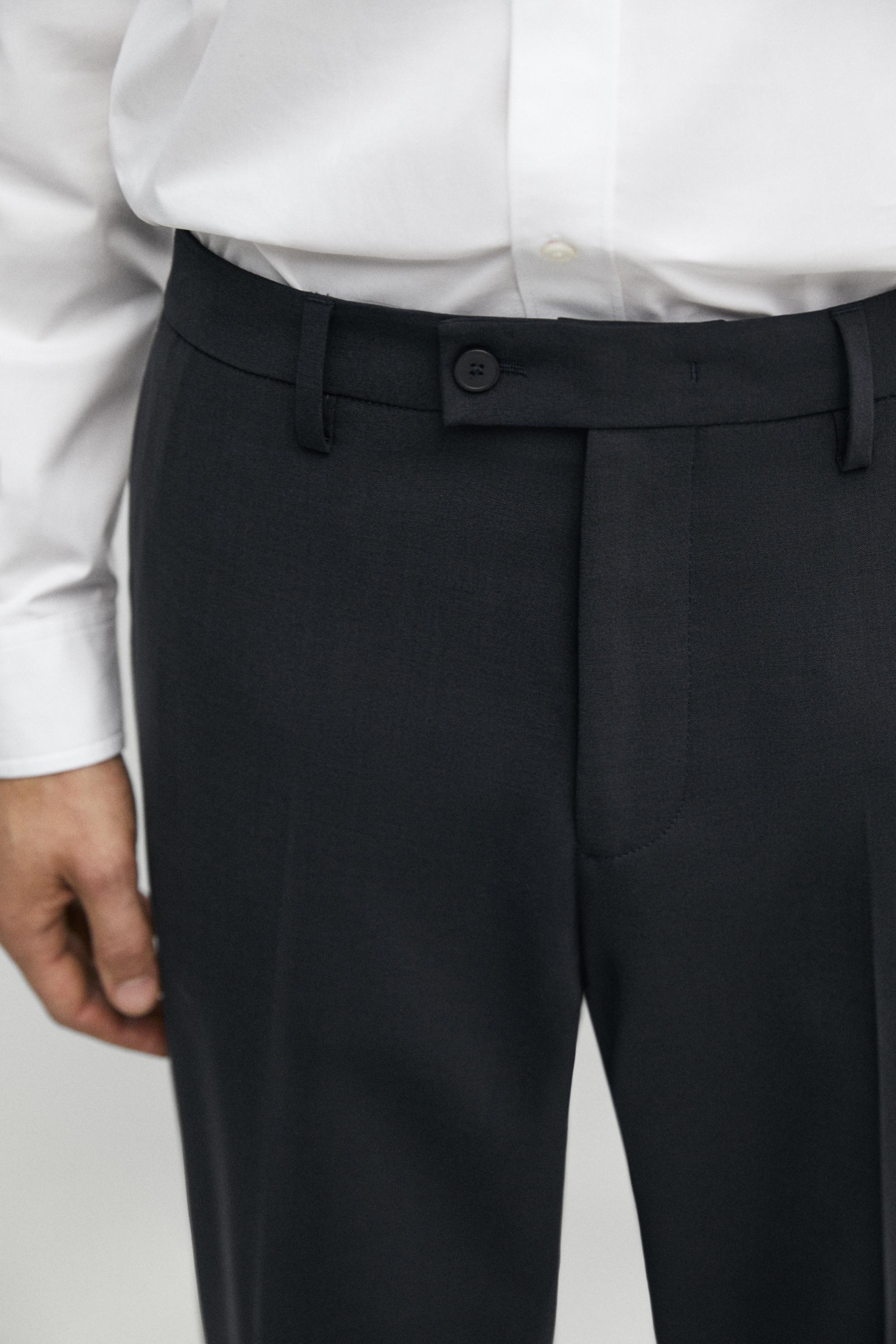 Pantalon de costume en laine mélangée